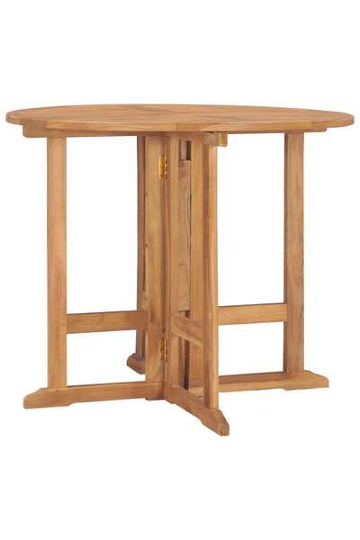 Concept Πτυσσόμενο τραπέζι κήπου, Ø90x75 cm, από μασίφ ξύλο τικ