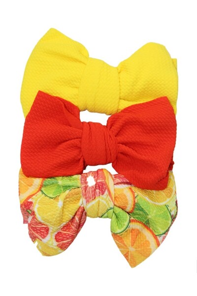 Bambimici - Mira Assorted Big Ribbon Bow Headband for Babies - Yellow, Red , ...