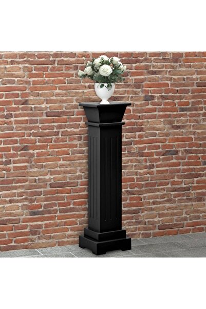 Concept Κλασική βάση γλάστρας σε σχήμα τετράγωνης κολόνας μαύρη MDF 17x17x66 εκ.