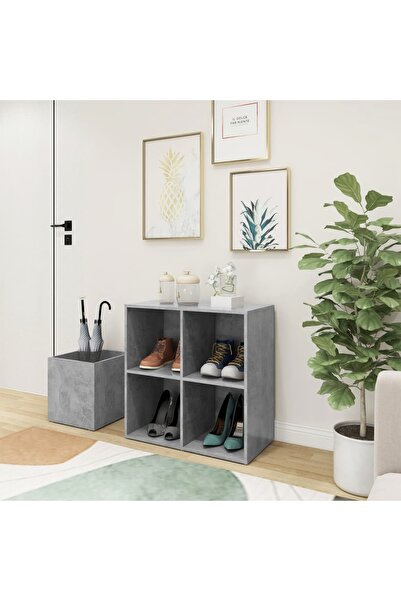 Concept Παπουτσοθήκη για διάδρομο, γκρι σκυροδέματος, 105x35,5x70 εκ., μοριοσ...