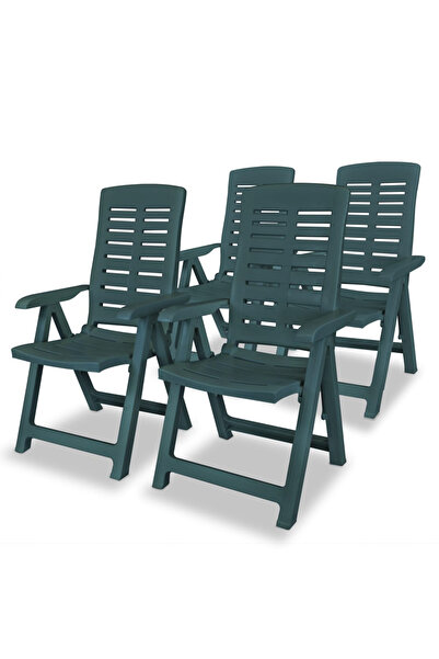 Concept Scaune grădină rabatabile, 4 buc., verde, plastic