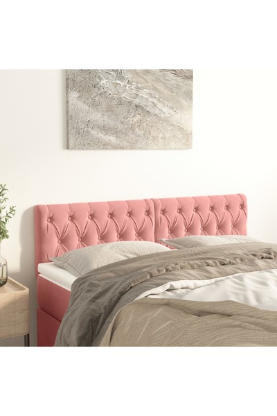 Concept Tăblii de pat, 2 buc, roz, 80x7x78/88 cm, catifea
