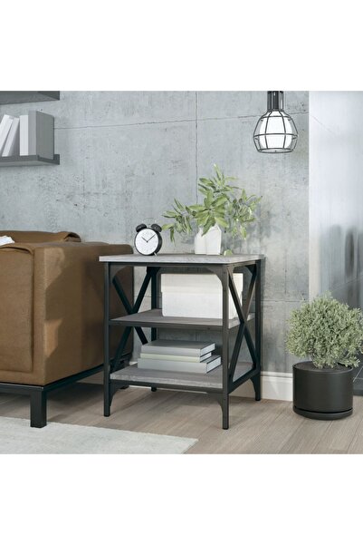 Concept Masă laterală, gri sonoma, 40x42x50 cm, lemn compozit