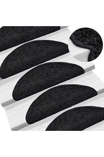 Concept Covor pentru trepte scări, 15 buc., negru, 65x25 cm