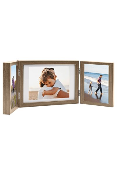 Concept Τριπλή κορνίζα φωτογραφιών, κολάζ, ανοιχτό καφέ, 28x18 εκ.+2x(13x18 εκ.)