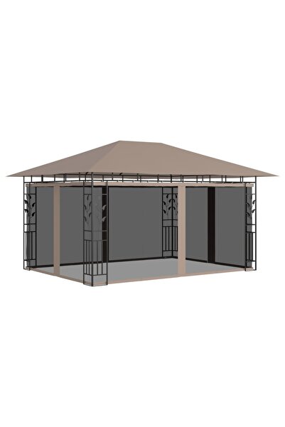Concept Κιόσκι με κουνουπιέρα, γκρι-μπεζ, 4x3x2,73 μ., 180 γρ./μ²
