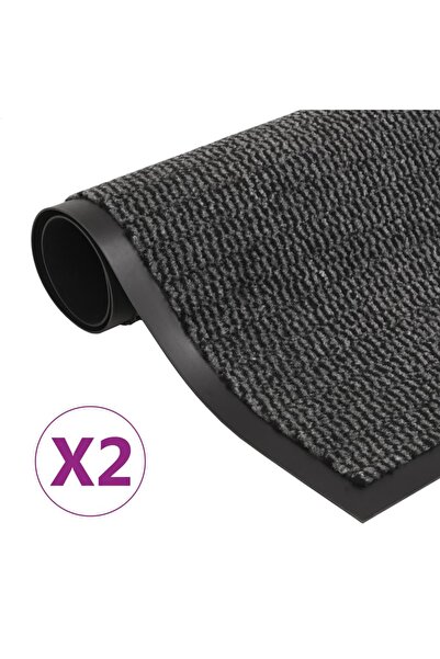 Concept Πατάκια πόρτας κατά της σκόνης 2 τεμ. ανθρακί 90x150 cm ορθογώνια