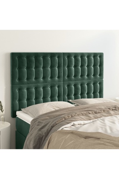 Concept Κομοδίνα, 4 τεμάχια, σκούρο πράσινο, 72x5x78/88 cm, Βελούδο