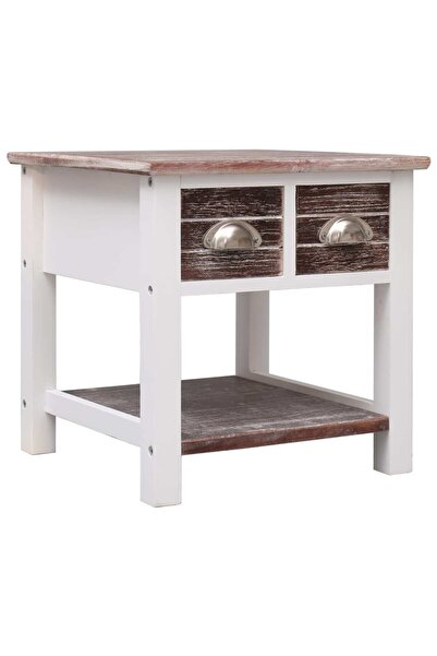 Concept Βοηθητικό τραπεζάκι, καφέ, 40 x 40 x 40 εκ., ξύλο παουλόβνιας