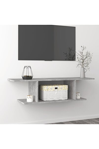 Concept Επιτοίχιο έπιπλο τηλεόρασης, γκρι σκυροδέματος, 103x30x26,5 εκ.
