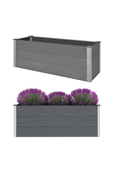 Concept Υπερυψωμένο παρτέρι κήπου, γκρι, 150 x 50 x 54 cm, WPC