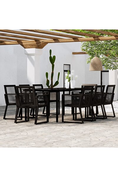 Concept Σετ επίπλων κήπου, 9 τεμάχια, μαύρο