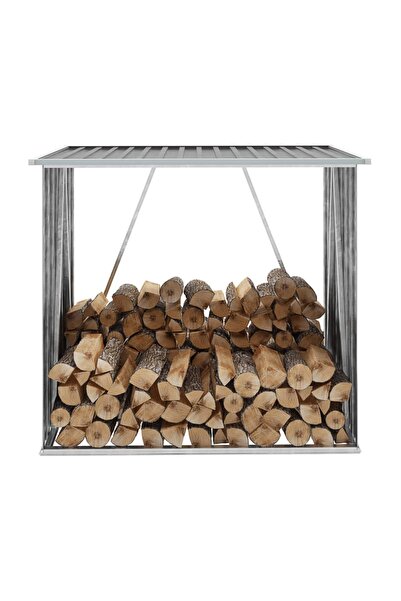 Concept Șopron depozitare lemne, oțel galvanizat, 163x83x154 cm, gri