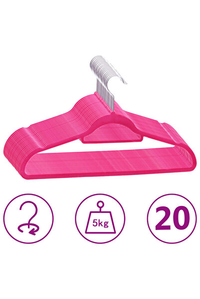 Concept Set de umerașe anti-alunecare, 20 buc., roz, catifea