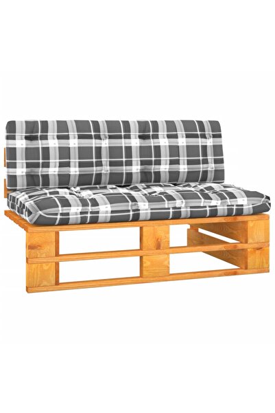 Concept Μεσαίος καναπές κήπου από παλέτες σε μελί χρώμα, επεξεργασμένο ξύλο π...