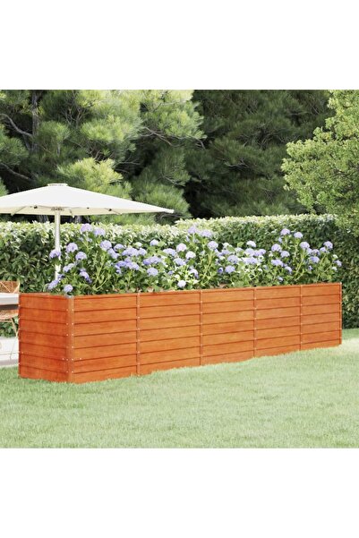 Concept Γλάστρα κήπου, γκρι, 400x80x77 cm, ατσάλι Corten