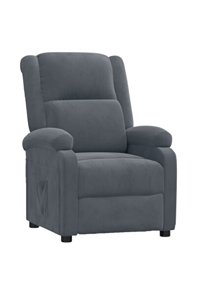 Concept Ανακλινόμενη πολυθρόνα, σκούρο γκρι, Βελούδο