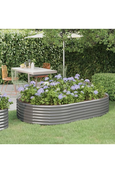 Concept Γκρι γλάστρα κήπου 214x140x36 cm ηλεκτροστατικά βαμμένη από ατσάλι