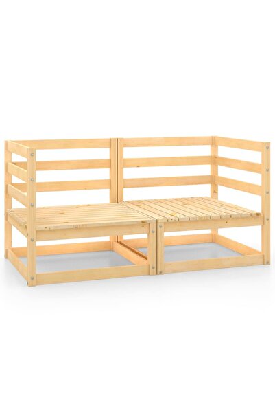 Concept Γωνιακοί καναπέδες κήπου, 2 τεμ., από μασίφ ξύλο πεύκου