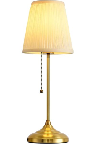 Arabest Desk Lamp, Gold Bedside Lamp, Electroplated Brass Stem with Brass Bas...