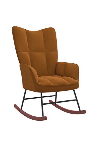 Concept Κουνιστή πολυθρόνα, καφέ, Βελούδο