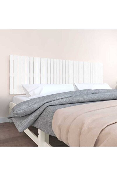 Concept Κεφαλάρι τοίχου, λευκό, 204x3x60 cm, μασίφ ξύλο πεύκου