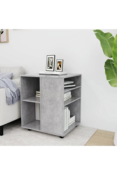 Concept Ντουλάπα με ρόδες, γκρι σκυροδέματος, 60x53x72 cm, μοριοσανίδα