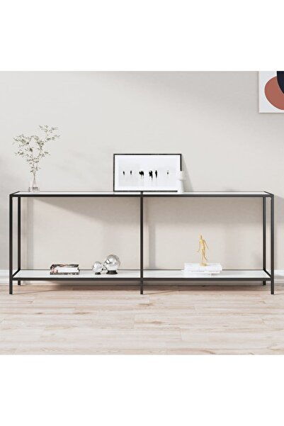 Concept Τραπέζι κονσόλας, λευκό, 200x35x75,5 cm, σκληρυμένο γυαλί