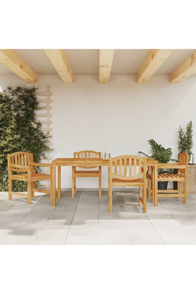 Concept Σετ τραπεζιού κήπου, από μασίφ ξύλο τικ, 5 τεμάχια