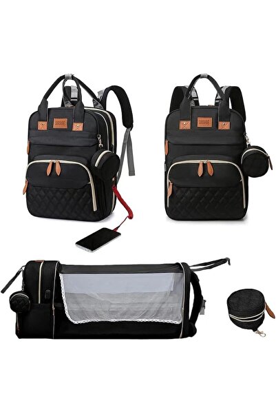 Arabest Diaper Bag Backpack, Portable Folding Bed Multifunctional Mother and ...