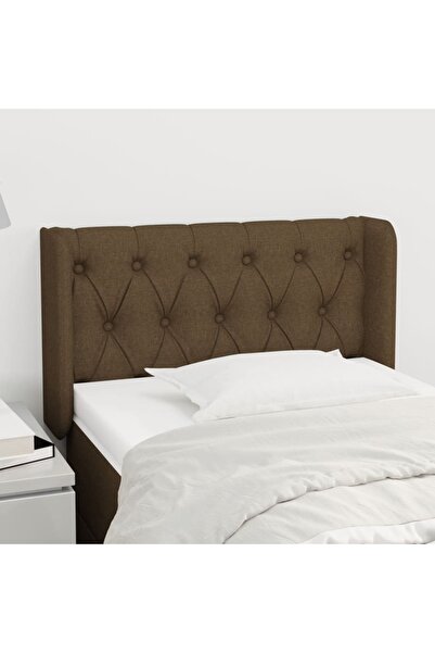 Concept Tăblie de pat cu aripioare maro închis 83x16x78/88 cm textil