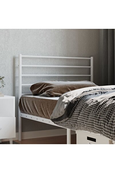 Concept Tăblie de pat metalică, alb, 80 cm