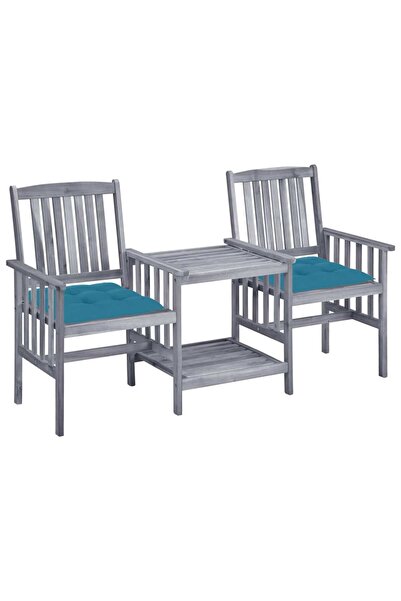 Concept Καρέκλες κήπου με τραπεζάκι τσαγιού και μαξιλάρια, από μασίφ ξύλο ακα...