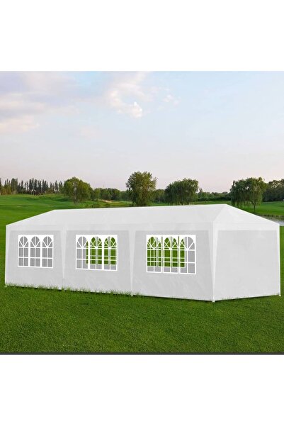 Concept Cort de petrecere, alb, 3 x 9 m