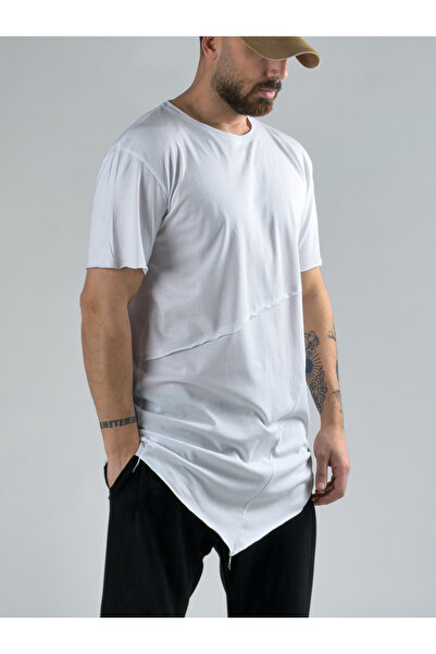 COCOPELLI Alb asimetric pentru bărbați tricou COC3011