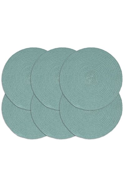 Concept Naproane, 6 buc., verde, 38 cm, iută, rotund
