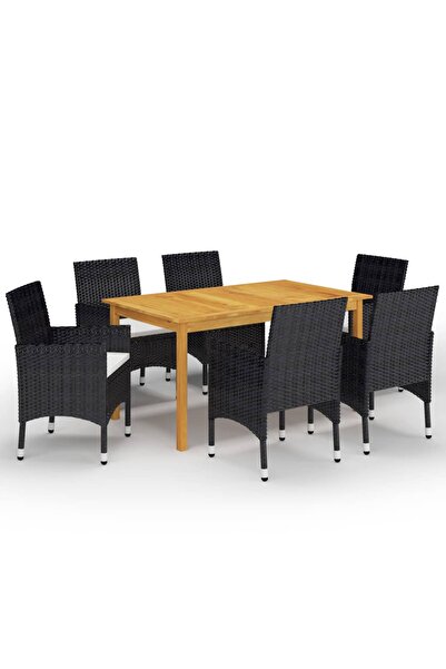 Concept Set mobilier de grădină, 7 piese, negru