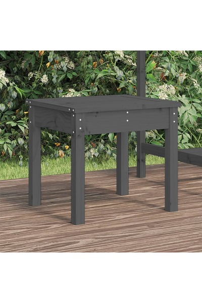 Concept Παγκάκι κήπου, γκρι, 50x44x45 εκ., μασίφ ξύλο πεύκου