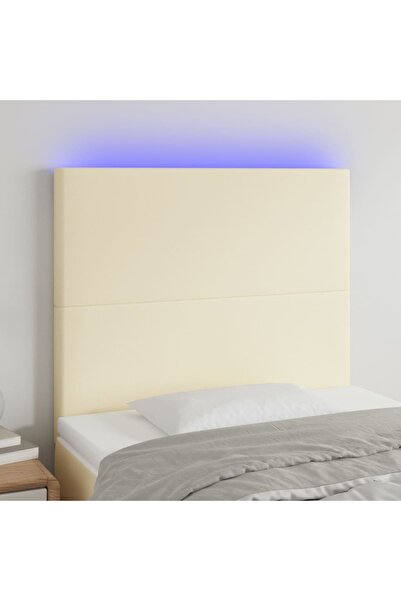 Concept Κεφαλάρι LED, κρεμ, 90x5x118/128 cm, οικολογικό Δερμάτινο