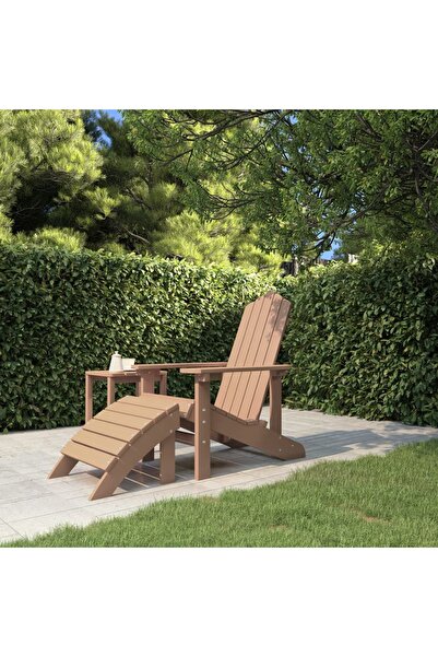 Concept Adirondack Garden Chair with Footrest Brown HDPE