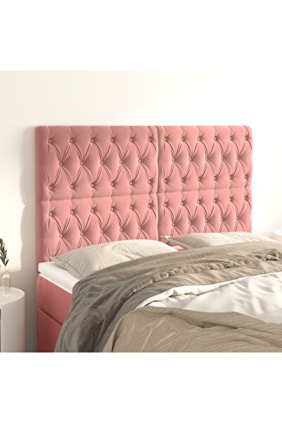 Concept Tăblii de pat, 4 buc, roz, 72x7x78/88 cm, catifea