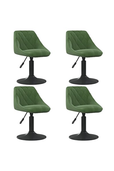 Concept Περιστρεφόμενες καρέκλες τραπεζαρίας, 4 τεμ., σκούρο πράσινο, Βελούδο