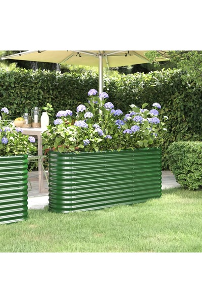 Concept Jardinieră grădină verde 152x40x68 cm oțel vopsit electrostatic