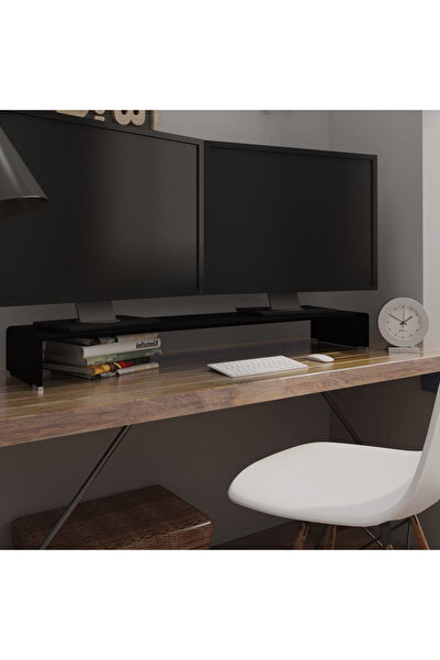 Concept Γυάλινη βάση τηλεόρασης/οθόνης, 120x30x13 cm, μαύρη