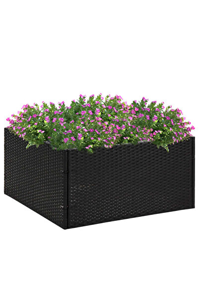 Concept Γλάστρα κήπου, 80x80x40 cm, μαύρη, από πολυρατάν