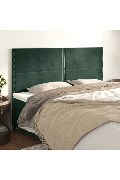 Concept Tăblii de pat, 4 buc, verde închis, 90x5x78/88 cm, catifea