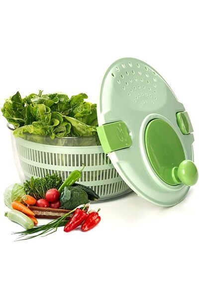 Arabest مصفاة سلطة - مصفاة سلطة خضراء كبيرة - مصفاة خس سعة 4 لتر لغسل الخضراوات