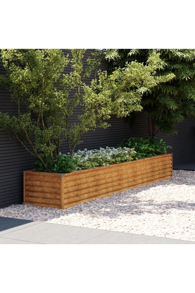 Concept Υπερυψωμένο παρτέρι κήπου, 291x50x36 cm, ατσάλι Corten