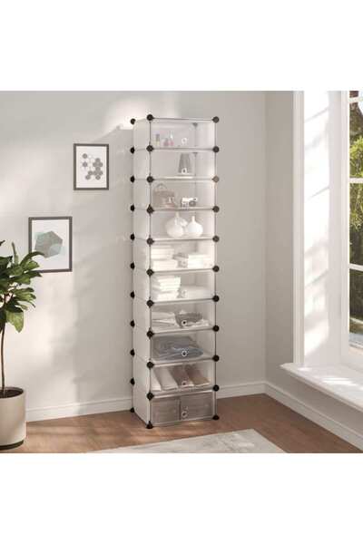 Concept Ράφι παπουτσιών, Διαφανές, 44x32x174 εκ., PP