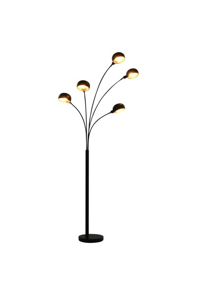 Concept Επιδαπέδιο φωτιστικό, μαύρο και χρυσό, 200 εκ., 5 x E14